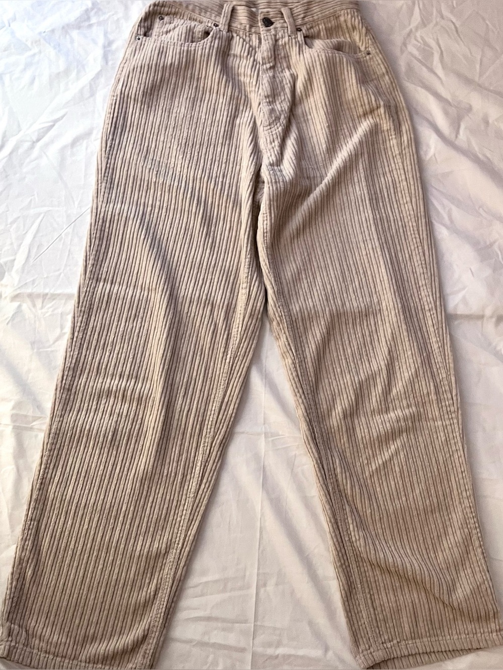 BDG Urban Outfitters High Rise Baggy Corduroy Pants 27 Beige Taylor Swift